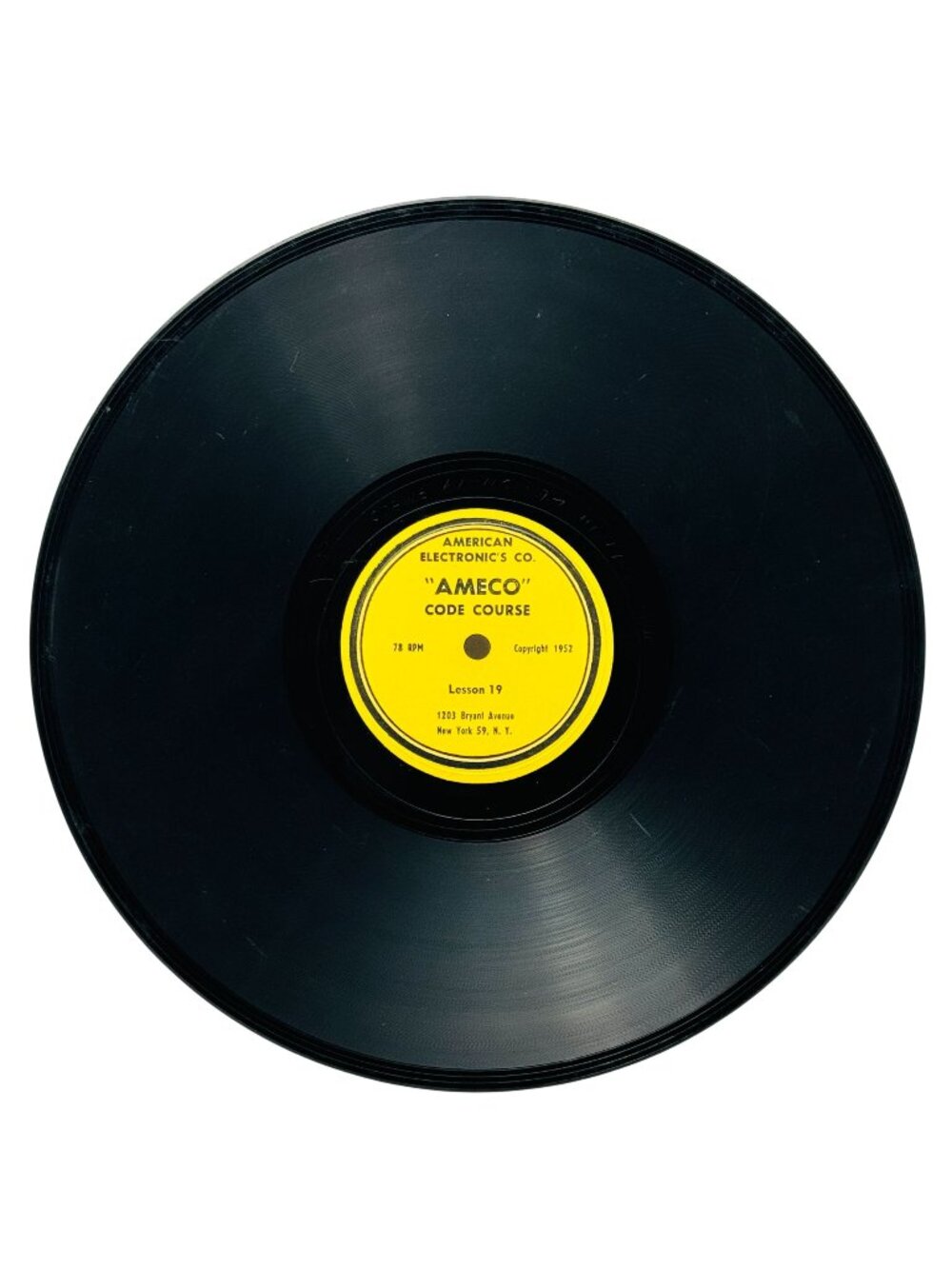 AMECO Code Course Lesson 19 & 20 78rpm 1952 Shellac American Electronics Co. VG